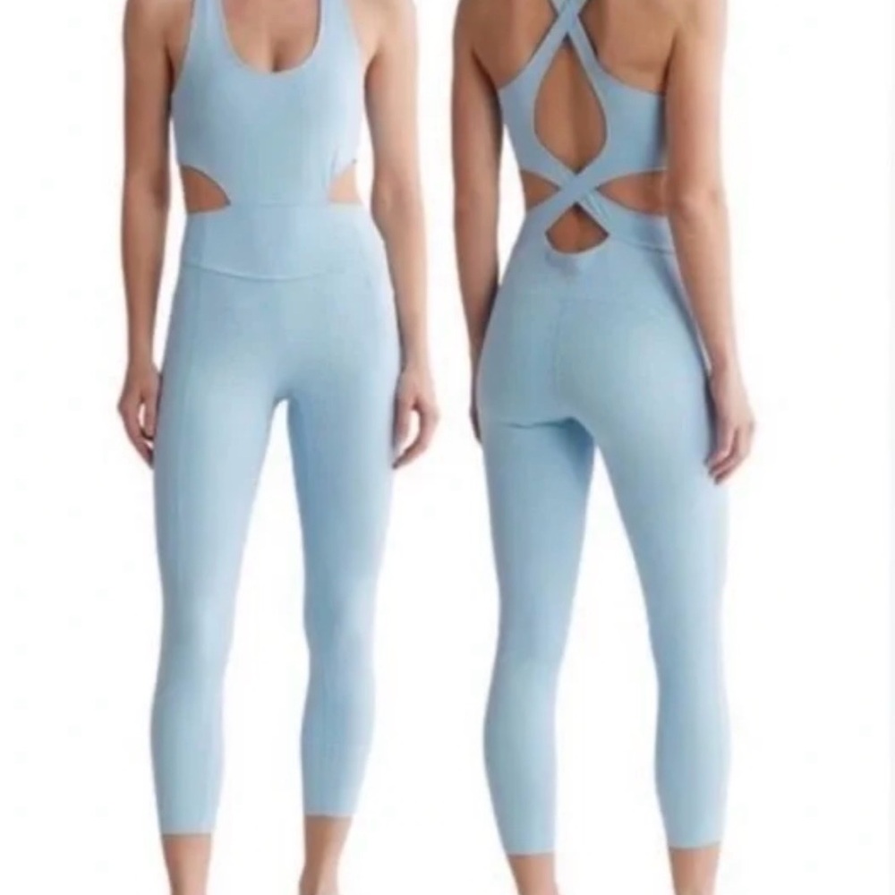 FP Movement by Free People Back-It-Up Onesie in Powder Blue - Picture 3 of 9